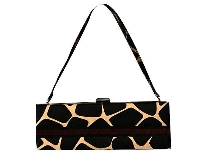 Borsa a mano in seta Paule Ka stampa leopardata Stampa leopardo