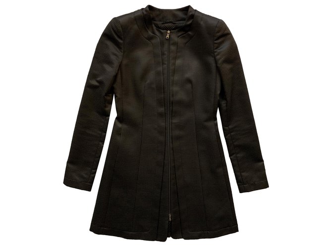 Emporio Armani Black city coat Polyester  ref.256938