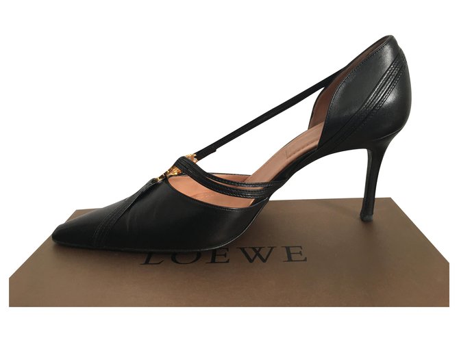 Loewe Heels Black Leather  ref.256993
