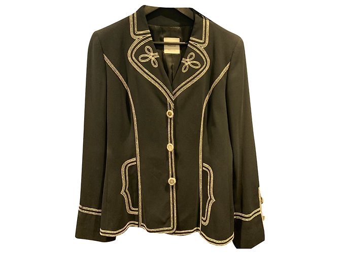Moschino Black Blazer with Grey Wool Stitching