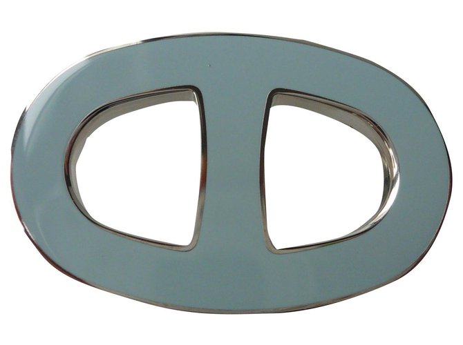 Hermès HERMES Mini Belt Buckle New Anchor Chain Sky blue Metal  ref.257015