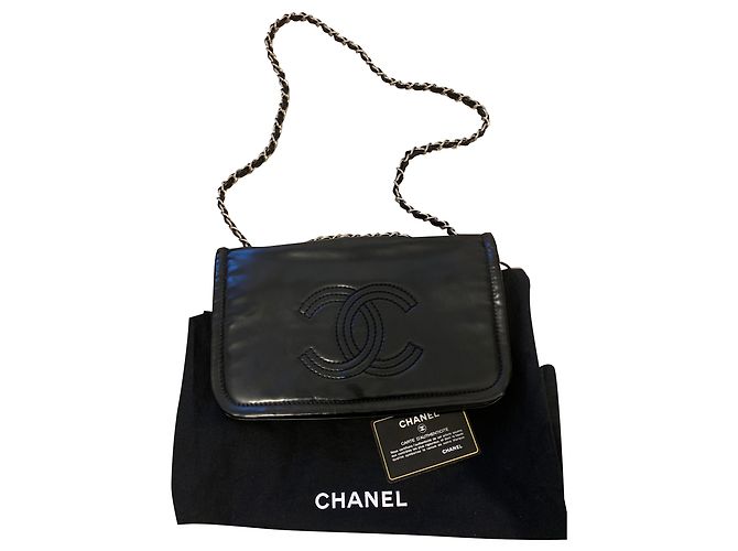 Chanel kleine Lippenstiftklappe Tasche Schwarz