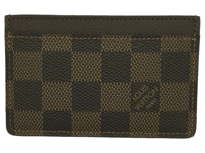 Louis Vuitton Brown Damier Ebene Card Holder Cloth  ref.257234