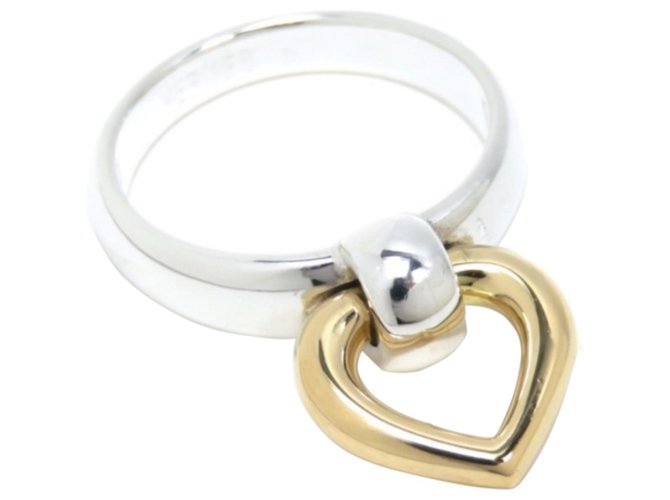 Hermès Hermes Silver 18K Heart Ring Prata Dourado Metal  ref.257241