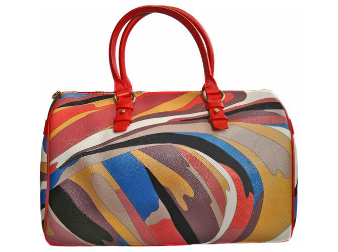 Emilio Pucci Bolso satchel multicolor + bolso de mano desmontable Cuero Sintético  ref.257299
