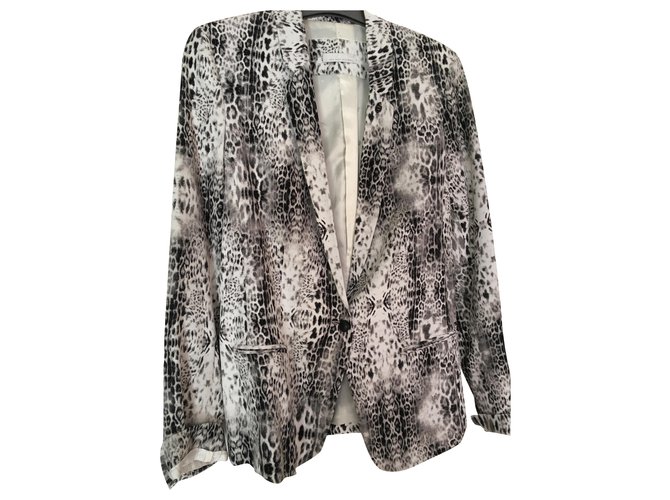 Ikks Jackets White Grey Viscose Acetate  ref.257372