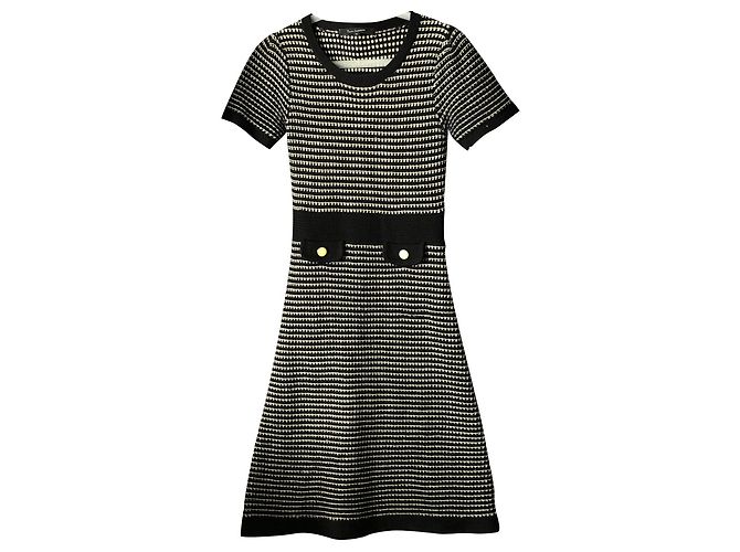 Tara Jarmon schwarzes Wollkleid Weiß