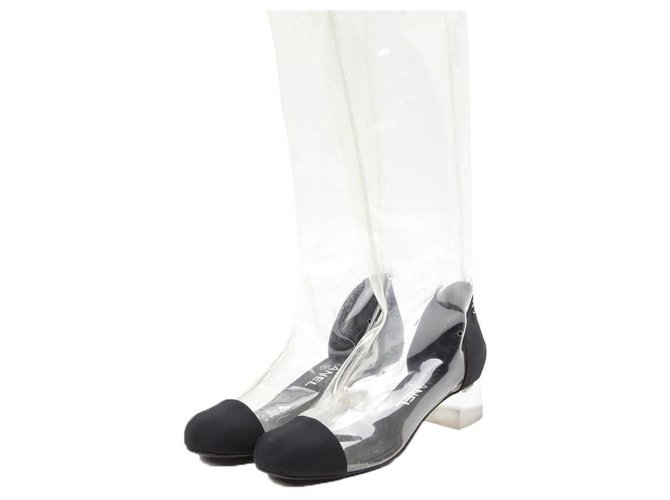 Chanel boots Plastique Noir  ref.257398