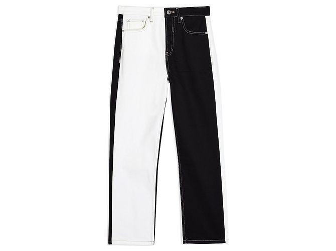 Topshop Bicolour Denim Jeans Schwarz
