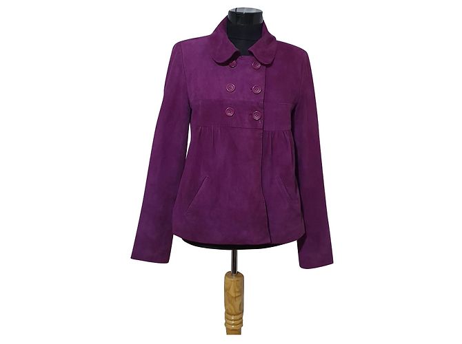 Ba&Sh Lederjacke lila