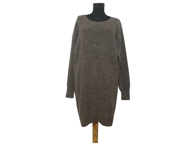 Acne Tricots Polyester Laine Elasthane Mohair Marron  ref.257432