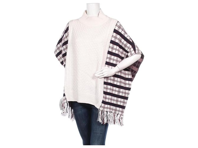 French Connection Oversize Poncho Pullover Wolle M Mehrfarben 