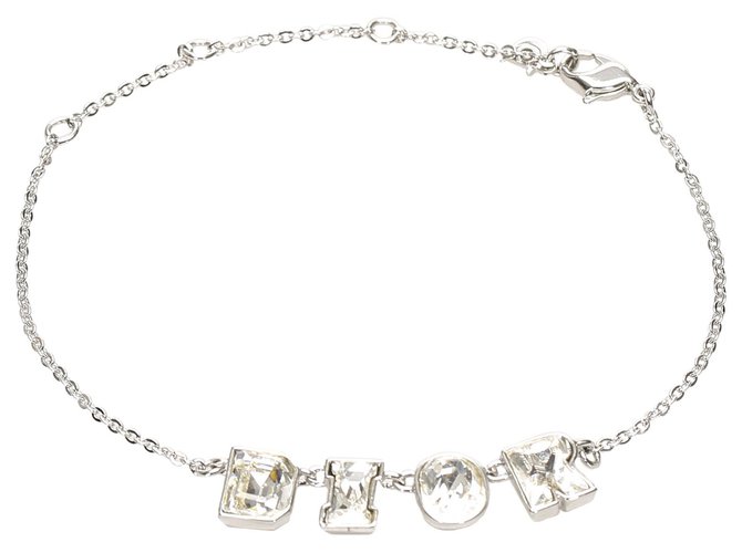 Bracelet chaîne logo argent Dior Métal Argenté  ref.257466