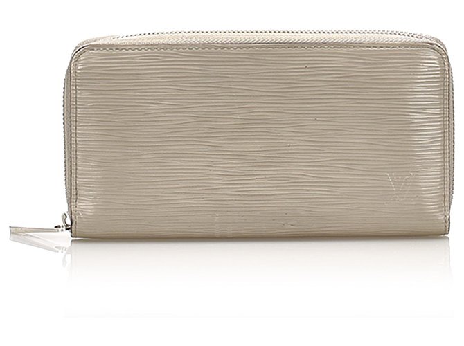 Zippy Louis Vuitton White Epi Geldbörse mit Reißverschluss Weiß Leder  ref.257568