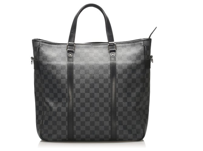 Louis Vuitton Black Damier Graphite Tadao PM Grey Leather Cloth  ref.257584