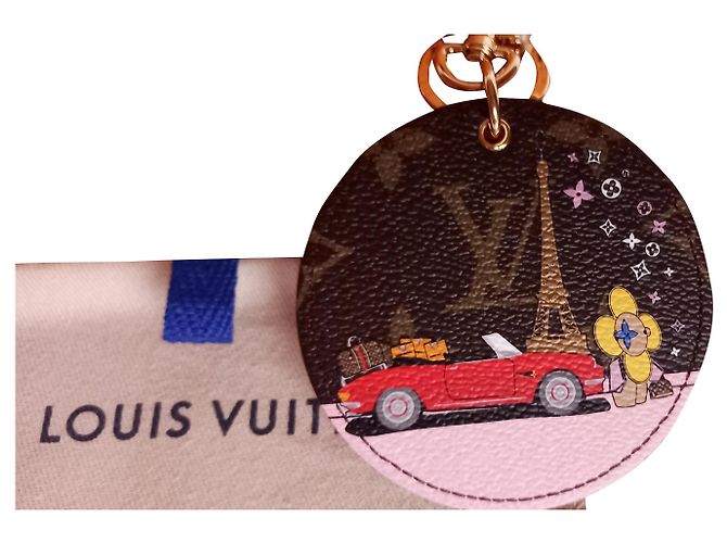 Louis Vuitton bag charm and key ring. Dual function. Red