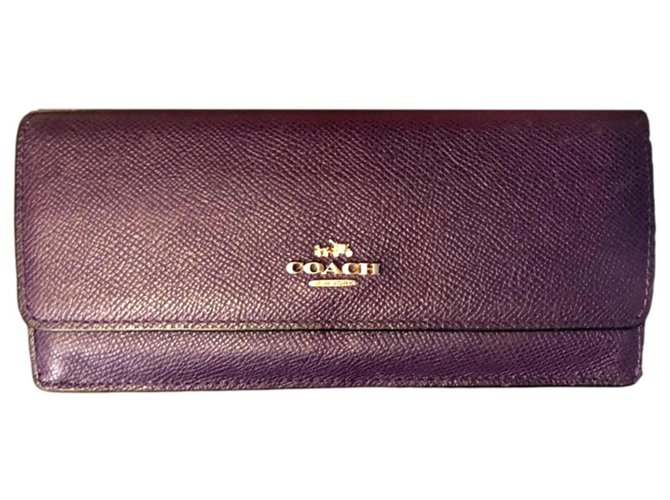 Coach wallet Purple Leather  ref.257703