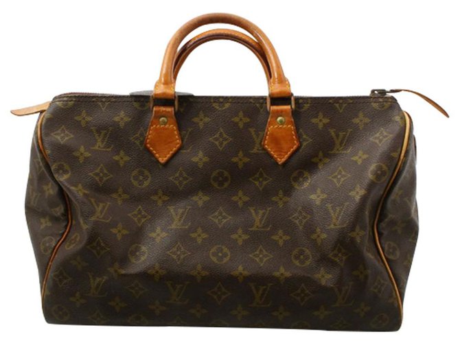 Louis Vuitton Speedy 35 Brown Cloth  ref.257727