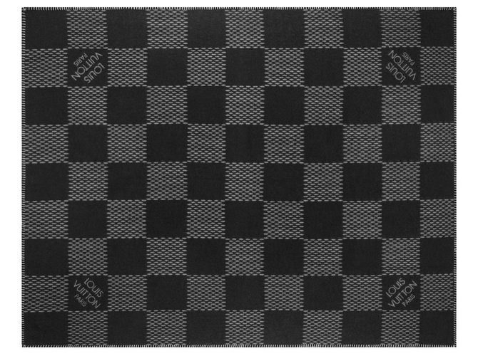 Louis Vuitton LV Decke neu Grau Wolle  ref.257746