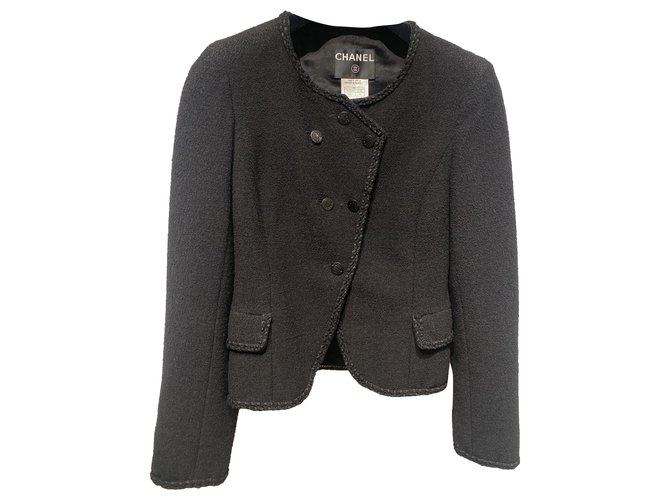Chanel Jackets Black Wool  ref.257751