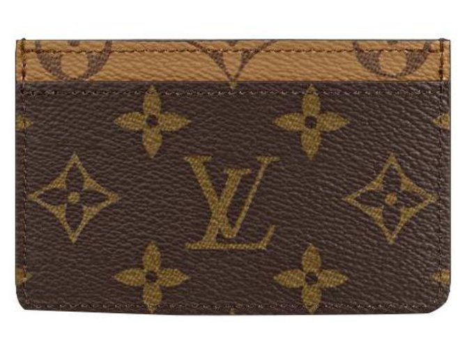 Louis Vuitton Monograma do titular do cartão LV reverso Marrom  ref.257773