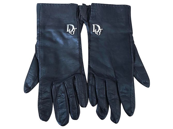 Dior Lederhandschuhe Dunkelbraun