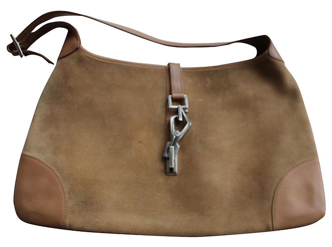 Gucci Jackie Bouvier Handtasche Beige Hirschleder
