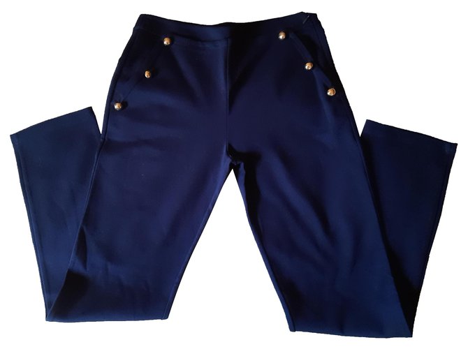 Pinko Pantaloni Blu navy Viscosa  ref.257938