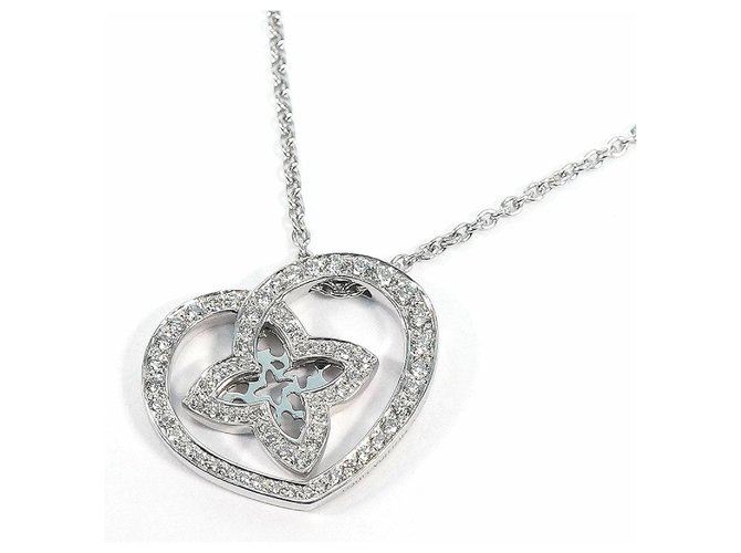 vuitton diamond heart locket necklace