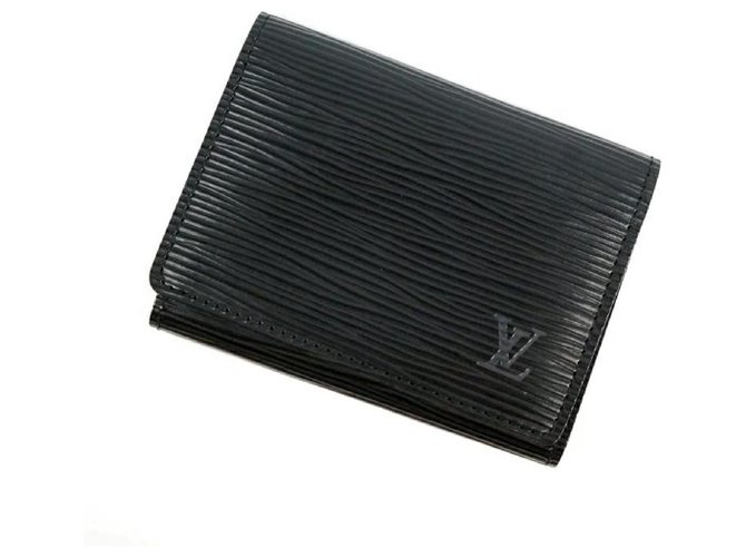 Louis Vuitton M56582 Business card holder card case leather black