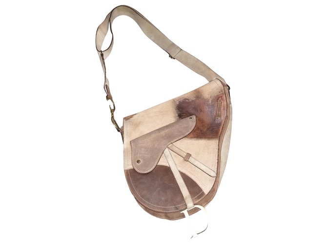 Christian Dior Saddle handbag Brown Deerskin  ref.258022
