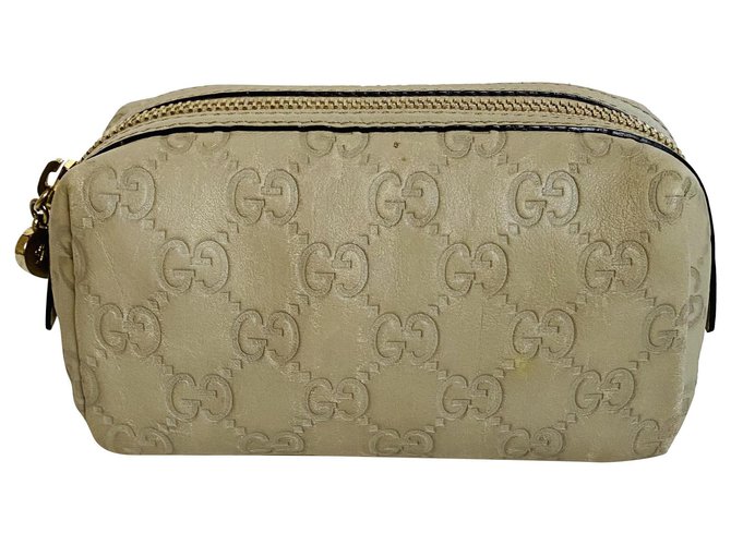 Gucci Travel bag Beige Grey Leather  ref.258024