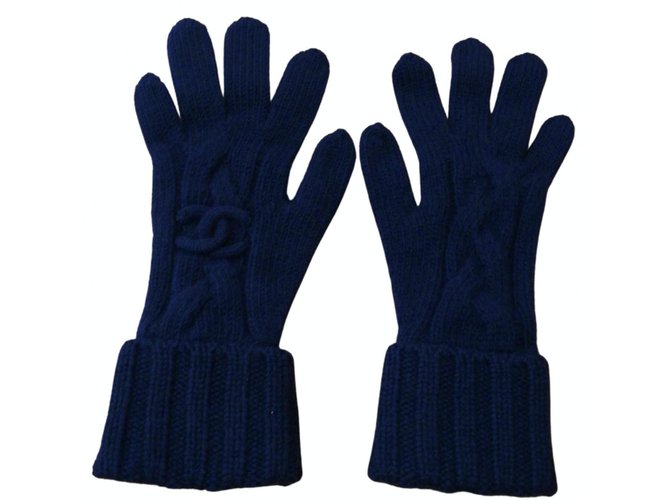 Chanel Gloves Blue Cashmere  ref.258039
