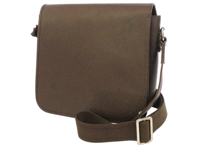 Louis Vuitton Andrei Dark Brown Taiga Leather Messenger Bag