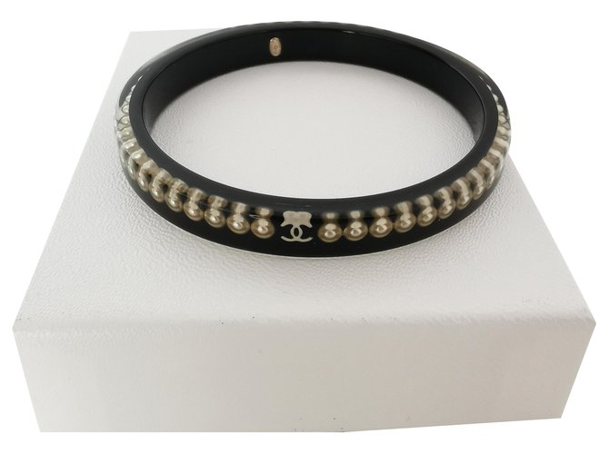 Chanel-Armband Schwarz Harz  ref.258230