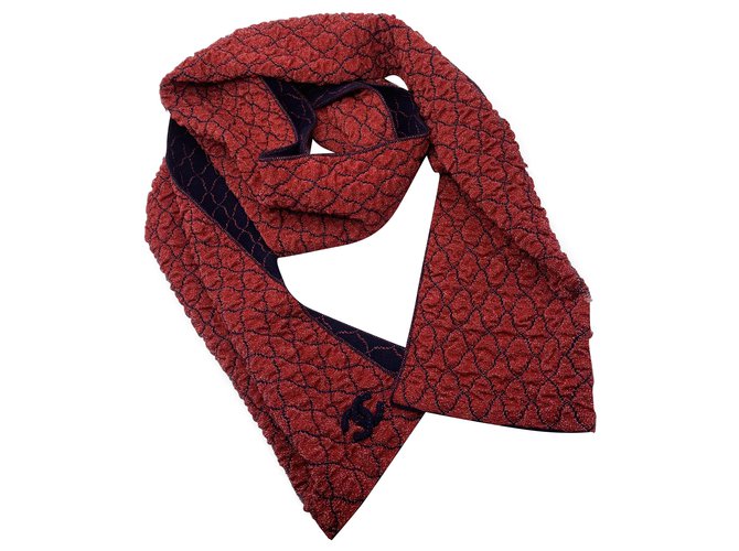 Chanel Scarves Red Navy blue  ref.258233
