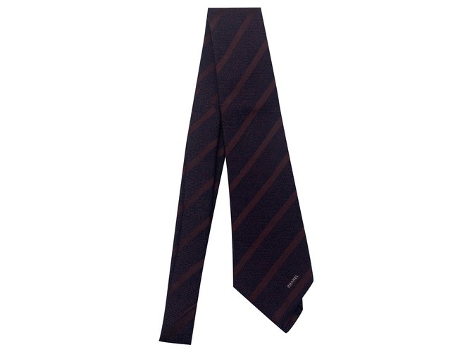 Chanel Krawatten Bordeaux Seide  ref.258244