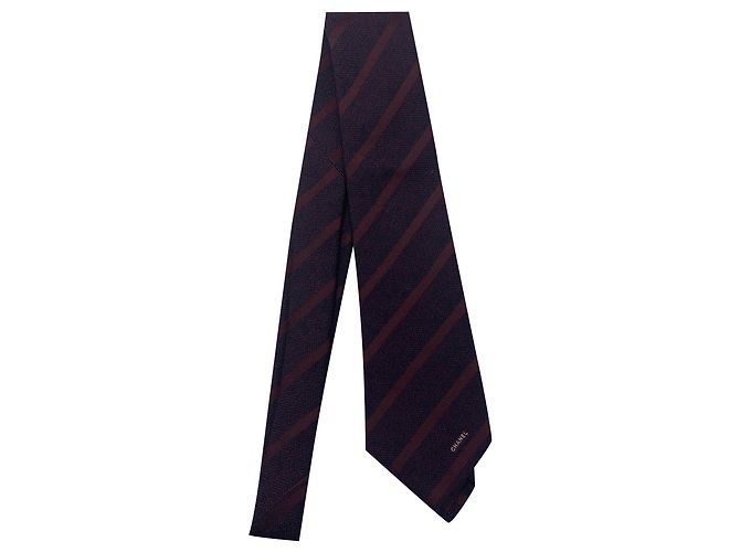 Chanel Silk Tie Dark Red