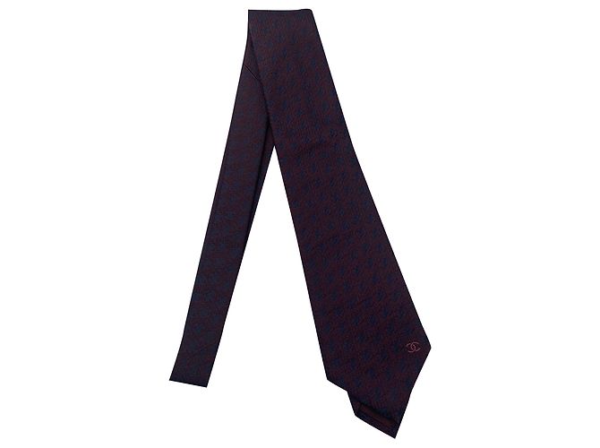 Chanel Silk Tie Dark Red
