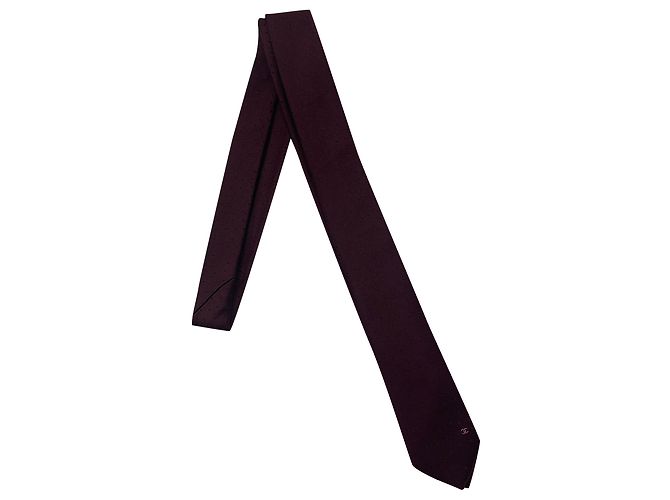 Chanel Silk Tie Dark Red