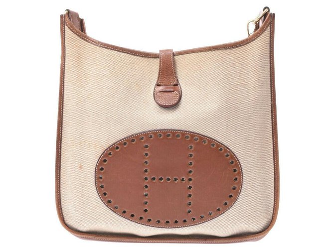 Hermès Shoulder bag Brown Tweed ref.258249 Joli Closet