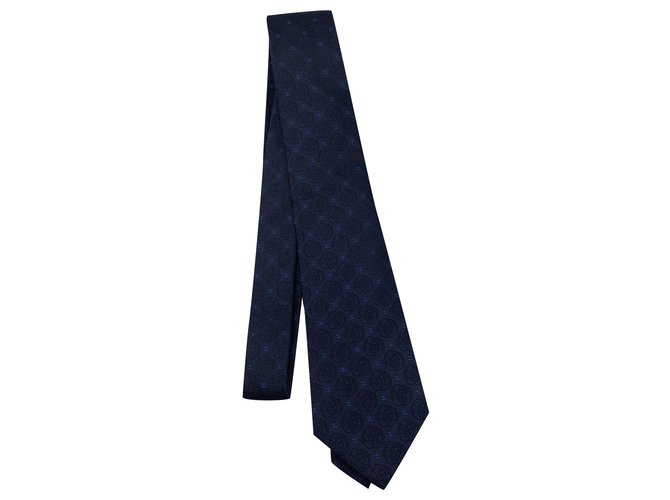 Chanel Ties Navy blue Silk  ref.258250