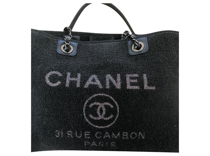 Chanel Deauville Nero Tela  ref.258262