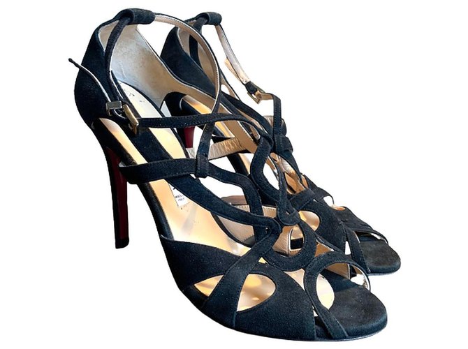 Luciano Padovan High heel sandals Black Suede  ref.258273