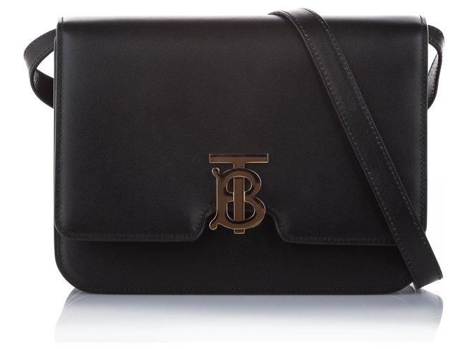 Burberry Black TB Leather Crossbody Bag Pony-style calfskin  ref.258519