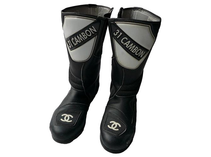 Cambon CHANEL Biker Boots T41 COMO É Preto