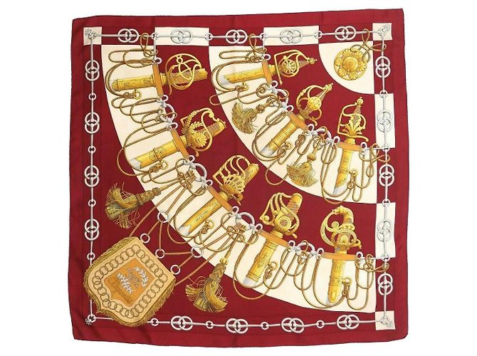 Hermès Sciarpa di seta Hermes Cliquetis Rosso Porpora 