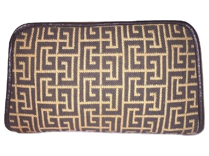 PIERRE BALMAIN mini pochette toile 1945 Noir Blanc