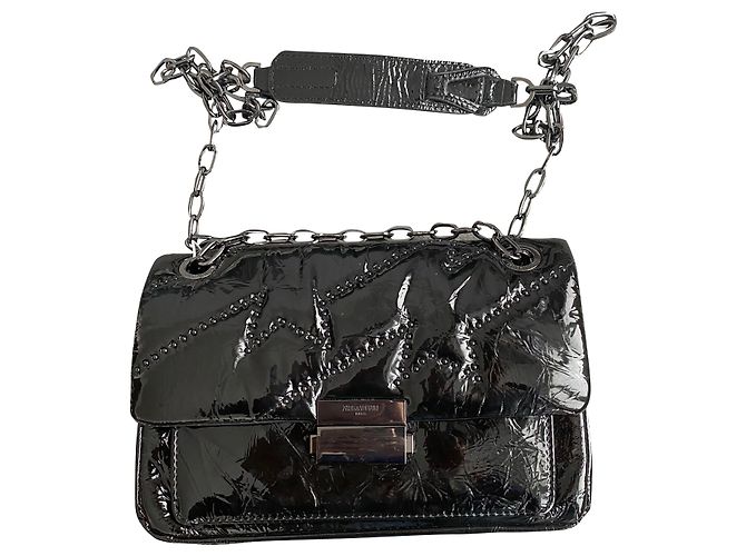 Borsa a mano Zadig & Voltaire Ziggy in pelle vernice nera Nero