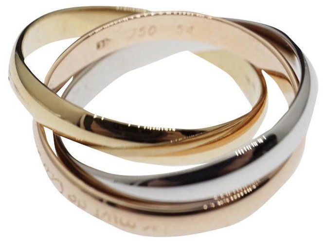 Love Le Must De Cartier Trinity Ring 18Anel de Ouro K Prata Rosa Dourado Ouro branco Ouro amarelo Ouro rosa  ref.258448